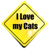 Naklejka Odblaskowa / Sticker I Love my Cats Żółty Naklejka Odblaskowa / Sticker I Love my Cats Żółty