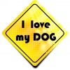 Naklejka Odblaskowa / Sticker I Love my Dog Żółty