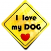Naklejka Odblaskowa / Sticker I Love my Dog Żółty