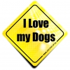 Naklejka Odblaskowa / Sticker I Love my Dogs Żółty