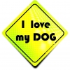 Naklejka Odblaskowa / Sticker I love my Dog Neon