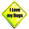 Naklejka Odblaskowa / Sticker I love my Dogs Neon