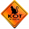 Naklejka Odblaskowa / Sticker Kot w Aucie Orange