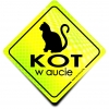 Naklejka Odblaskowa / Sticker Kot w aucie Neon