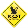Naklejka Odblaskowa / Sticker Kot w aucie Żółty