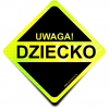 Naklejka Odblaskowa / Sticker Uwaga Dziecko Black Neon