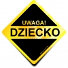 Naklejka Odblaskowa / Sticker Uwaga Dziecko Żółty