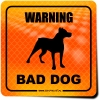 Naklejka Odblaskowa / Sticker Warning Bad Dog Orange