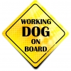Naklejka Odblaskowa / Sticker Working Dog on board Żółty