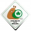 Naklejka Odblaskowa / Sticker Zielony listek Jadę Wolno