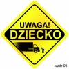 Tablica odblaskowa na bramę Uwaga Dziecko - 4 wzory