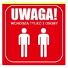 Tabliczka Informacyjna 20cm Wchodzą tylko 2 osoby