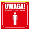 Tabliczka Informacyjna 20cm Wchodzi 1 tylko osoba