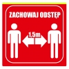 Tabliczka Informacyjna 20cm Zachowaj odstęp 1,5 metra