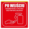 Tabliczka Informacyjna Skorzystaj z płynu dezynfekującego 20cm