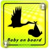 Tabliczka odblaskowa z przyssawkami Baby on Board Neon