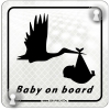 Tabliczka odblaskowa z przyssawkami Baby on Board White Tabliczka odblaskowa z przyssawkami Baby on Board White