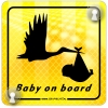 Tabliczka odblaskowa z przyssawkami Baby on Board Żółty