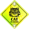 Tabliczka odblaskowa z przyssawkami Cat on Board Neon