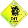 Tabliczka odblaskowa z przyssawkami Cat on Board Neon