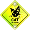 Tabliczka odblaskowa z przyssawkami Cat on Board Neon