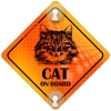 Tabliczka odblaskowa z przyssawkami Cat on Board Orange