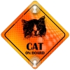 Tabliczka odblaskowa z przyssawkami Cat on Board Orange Tabliczka odblaskowa z przyssawkami Cat on Board Orange