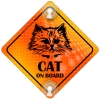 Tabliczka odblaskowa z przyssawkami Cat on Board Orange