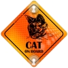 Tabliczka odblaskowa z przyssawkami Cat on Board Orange