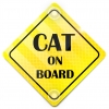 Tabliczka odblaskowa z przyssawkami Cat on board Żółty