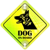 Tabliczka odblaskowa z przyssawkami Dog on Board Neon