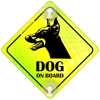 Tabliczka odblaskowa z przyssawkami Dog on Board Neon