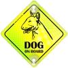 Tabliczka odblaskowa z przyssawkami Dog on Board Neon
