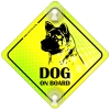 Tabliczka odblaskowa z przyssawkami Dog on Board Neon