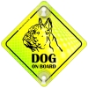 Tabliczka odblaskowa z przyssawkami Dog on Board Neon