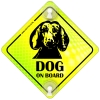 Tabliczka odblaskowa z przyssawkami Dog on Board Neon