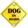 Tabliczka odblaskowa z przyssawkami Dog on board Żółty