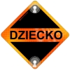 Tabliczka odblaskowa z przyssawkami Dziecko Orange
