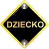 Tabliczka odblaskowa z przyssawkami Dziecko Żółty