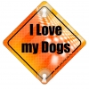 Tabliczka odblaskowa z przyssawkami I love my Dogs Orange