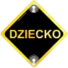 Tabliczka odblaskowa z przyssawkami Uwaga Dziecko Żółty