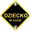 Tabliczka odblaskowa z przyssawkami Uwaga Dziecko w Aucie Żółty