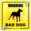 Tabliczka odblaskowa z przyssawkami Warning Bad Dog Żółty