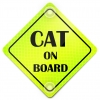 Tabliczka z przyssawkami Cat on Board Neon