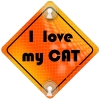 Tabliczka odblaskowa z przyssawkami I love my Cat Orange Tabliczka odblaskowa z przyssawkami I love my Cat Orange
