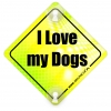 Tabliczka odblaskowa z przyssawkami I love my Dogs Neon Tabliczka odblaskowa z przyssawkami I love my Dogs Neon