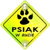 Tabliczka odblaskowa z przyssawkami Psiak w aucie Neon Tabliczka odblaskowa z przyssawkami Psiak w aucie Neon