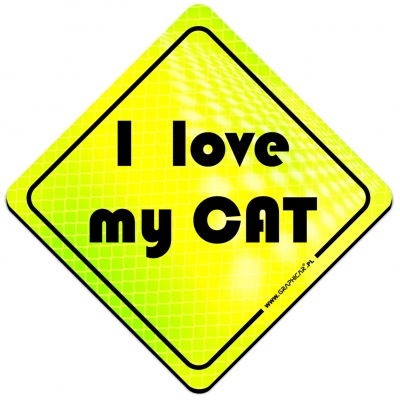 Magnes Odblaskowy I Love my Cat Neon