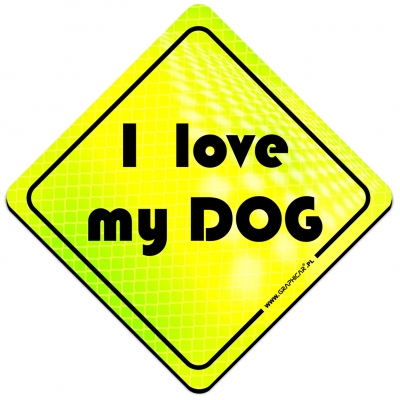 Magnes Odblaskowy I Love my Dog Neon