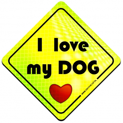 Magnes Odblaskowy I Love my Dog Neon